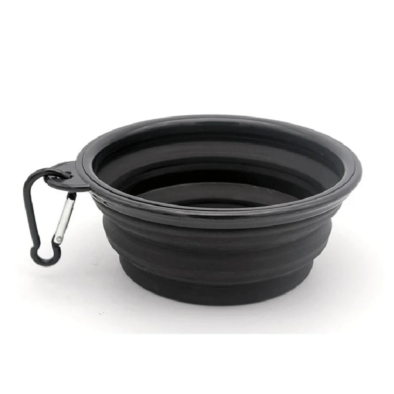 Portable Silicone Dog Feeder Bowl with Carabiner